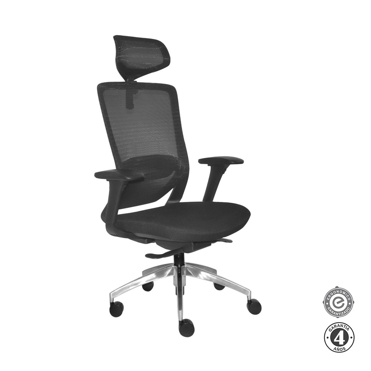 ALTHEA CONFORT - Silla Ergonómica Reclinable Con Slider Brazo 4D Loop Aluminio Negro Althea Confort