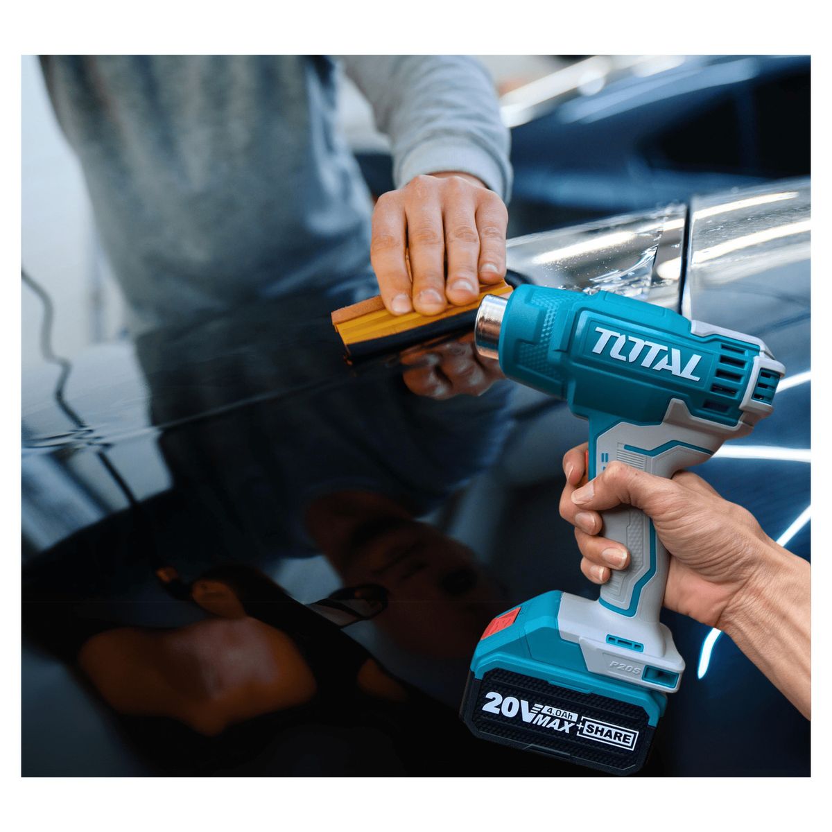TOTAL TOOLS - Pistola de calor 20v + Taladro 12v Total