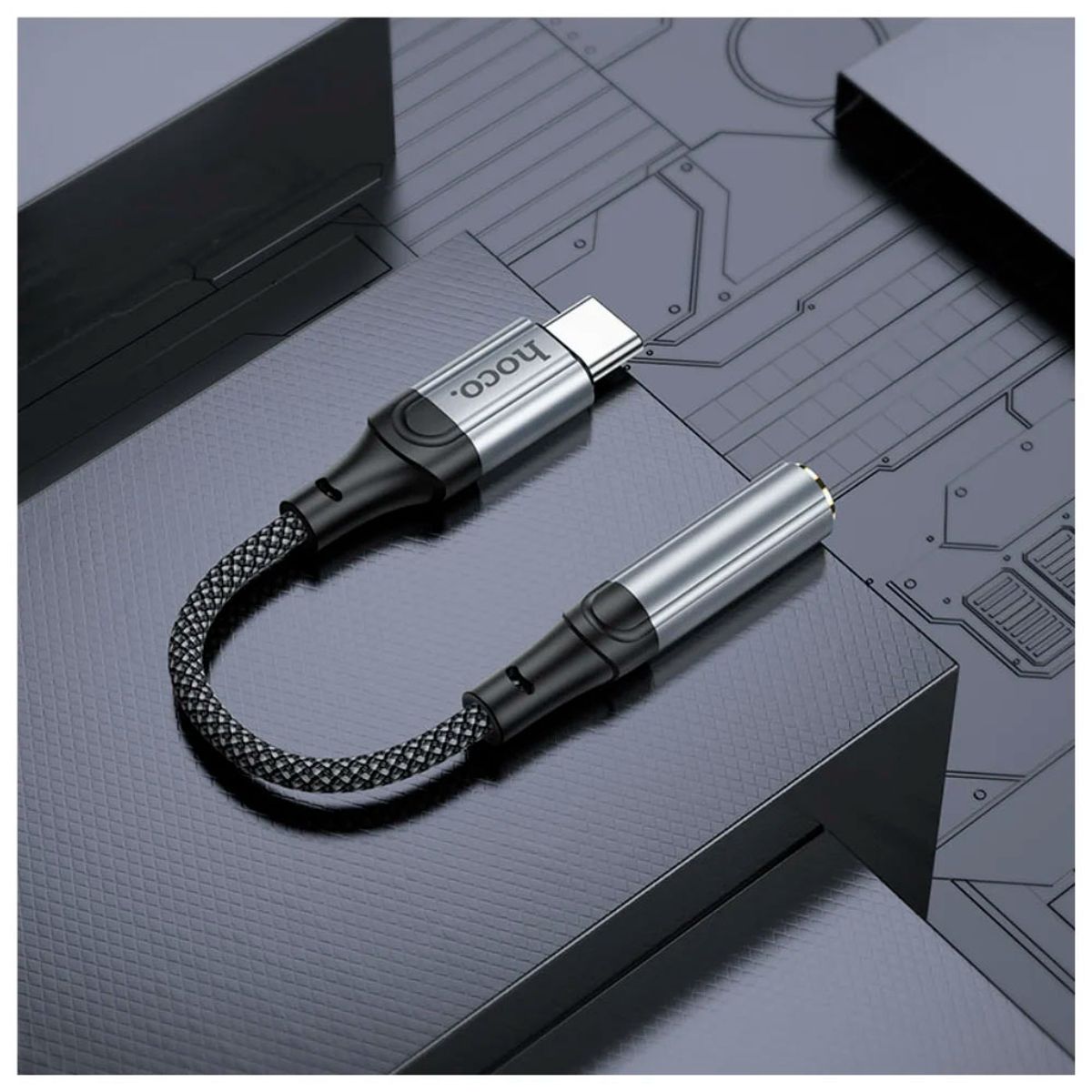 HOCO - Adaptador Audio Hoco Ls36 Tipo C A Jack 3.5mm Digital Dac