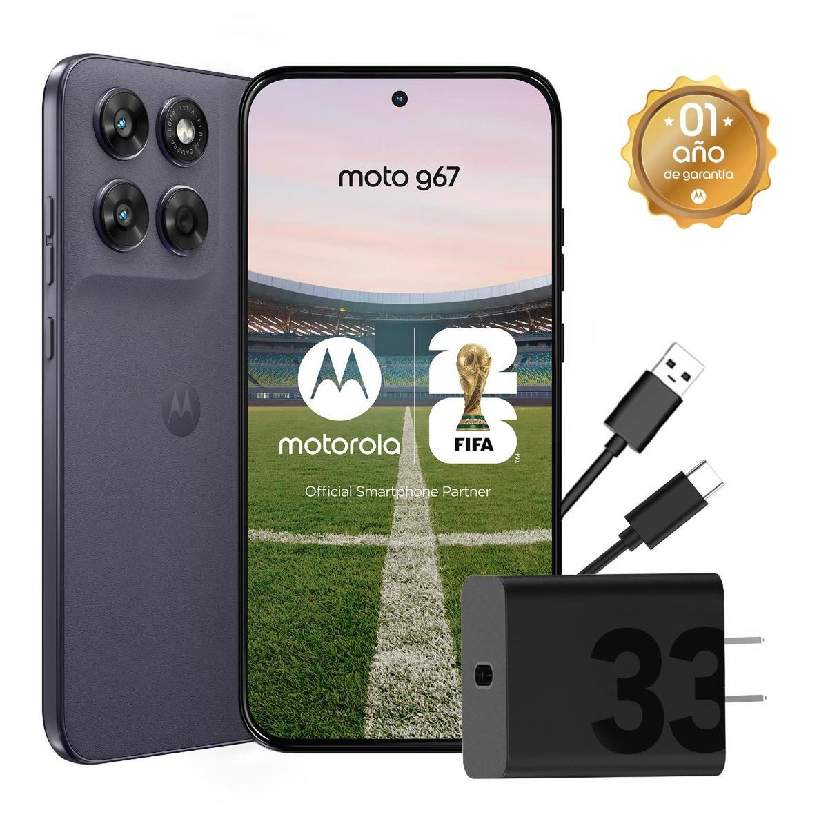 MOTOROLA - Motorola G67 XT2621-1 PE AS 4+256 DS GEN 4GB256GB PANTONE Gris