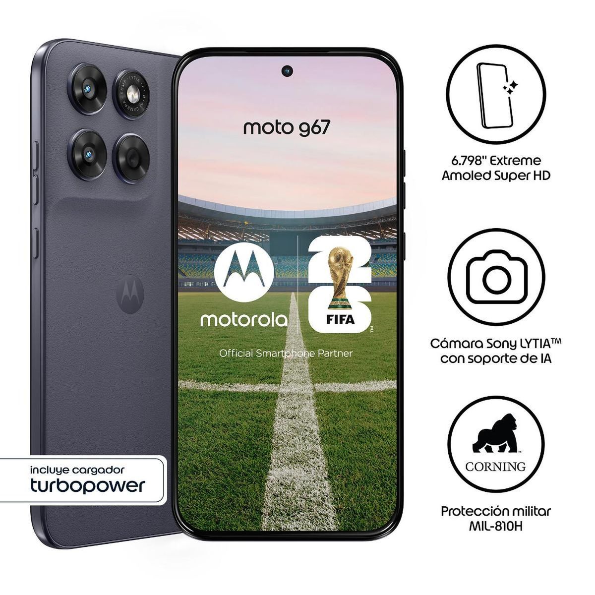 MOTOROLA - Motorola G67 XT2621-1 PE AS 4+256 DS GEN 4GB256GB PANTONE Gris