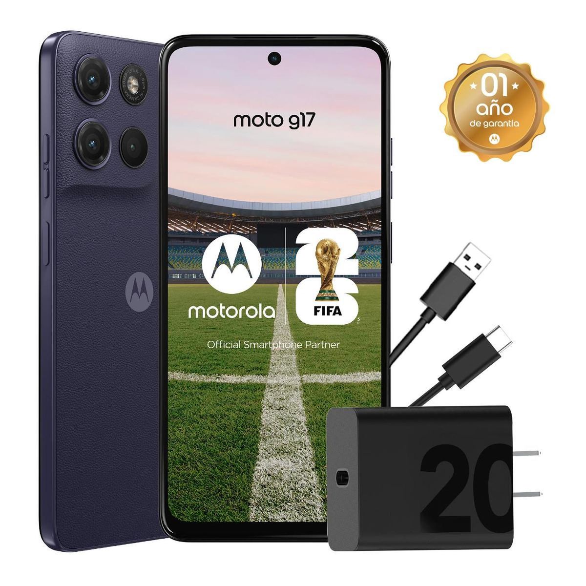 MOTOROLA - Motorola G17 XT2623-1 PE EB 4+128 SS GEN 4GB128GB Arandano