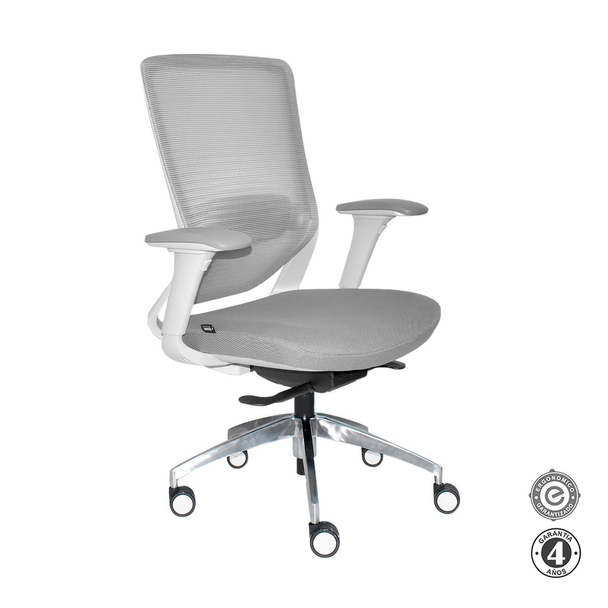 ALTHEA CONFORT - Silla Ergonómica Loop Gerente 4D Aluminio Gris Althea Confort