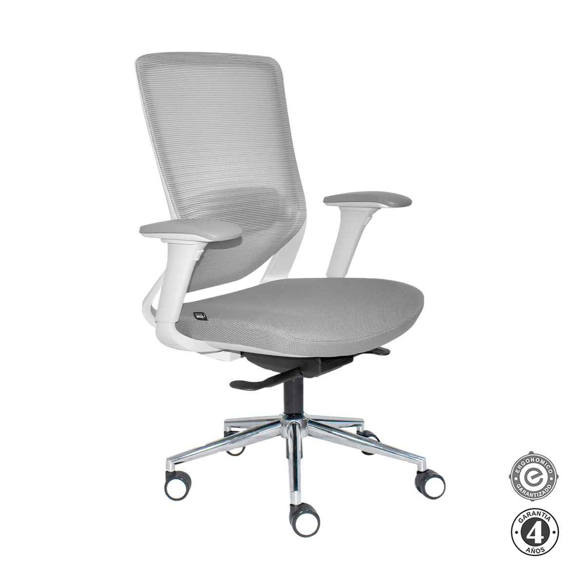 ALTHEA CONFORT - Silla Ergonómica Loop Gerente 4D Cromado Gris Althea Confort