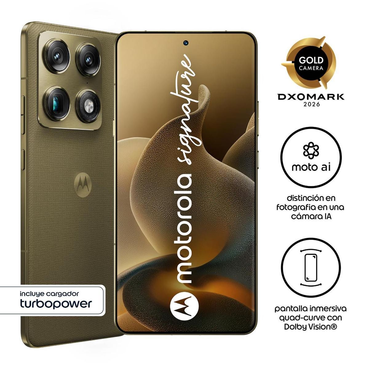 Motorola SIGNATURE XT2603-2 PE MO 16+1T DS GEN 16GB1TB Olivo, marca MOTOROLA - Foto Principal