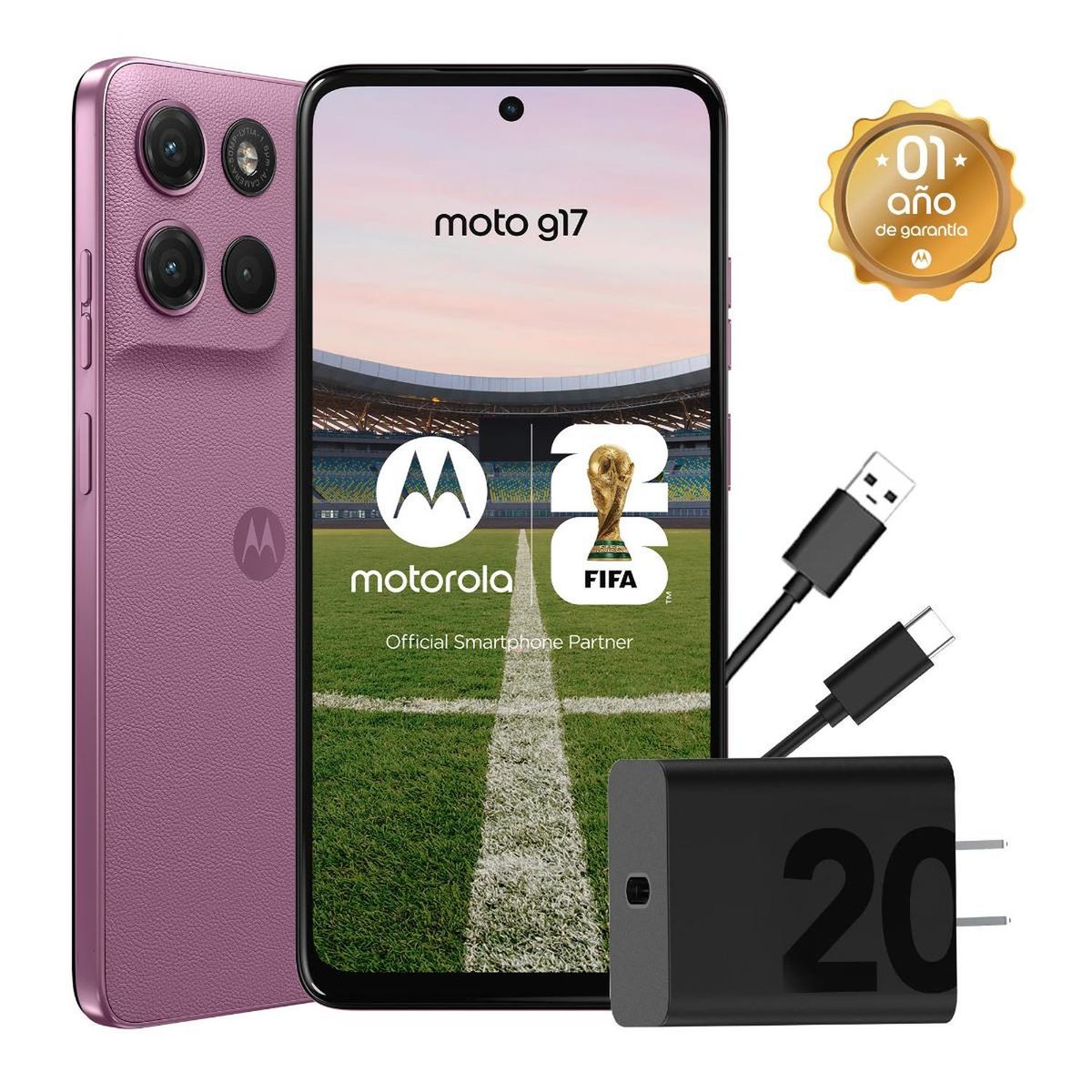 MOTOROLA - Motorola G17 XT2623-1 PE BX 4+128 SS GEN 4GB128GB Rosa