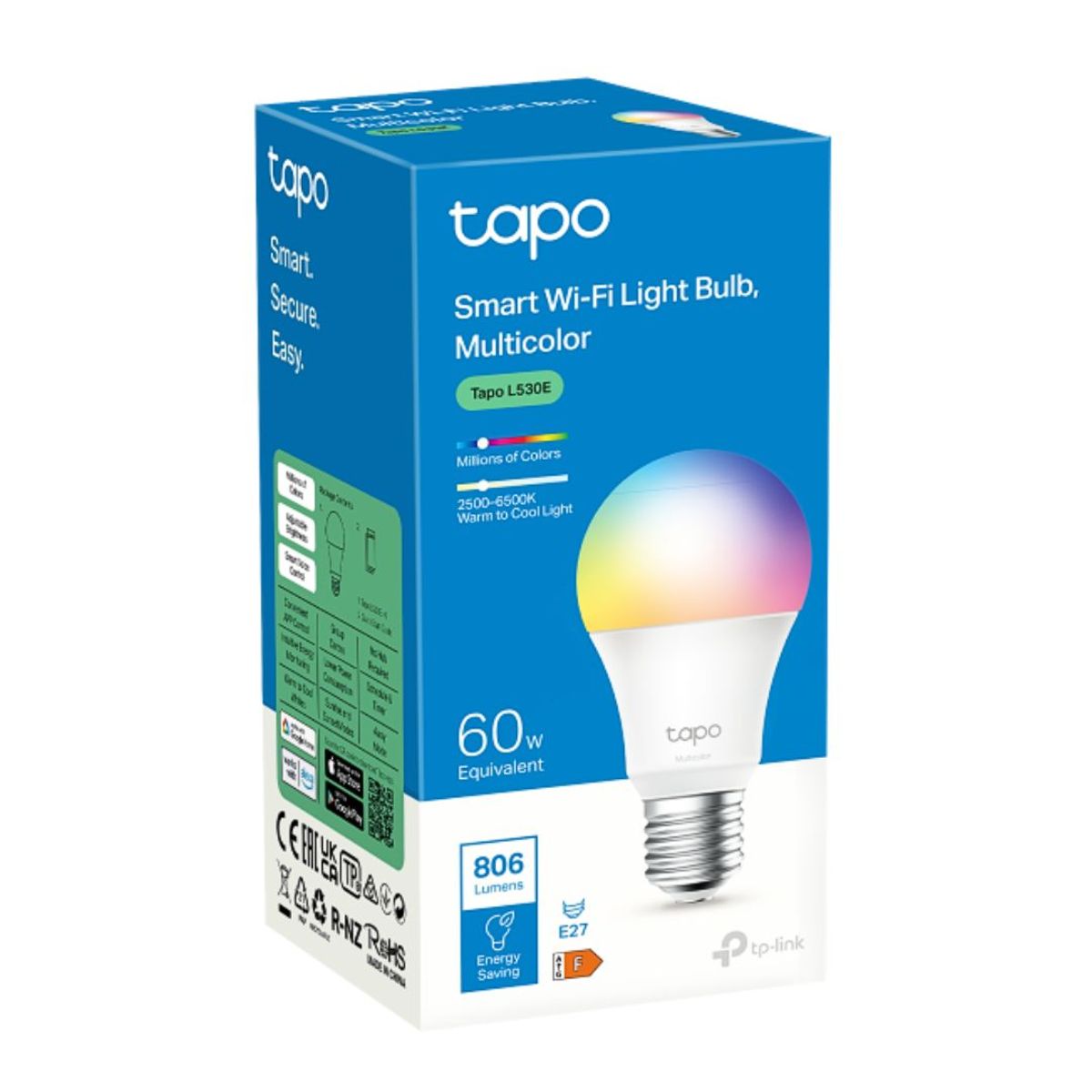 TP LINK - Foco Inteligente WiFi RGB E27 TP-Link Tapo L530E Multicolor