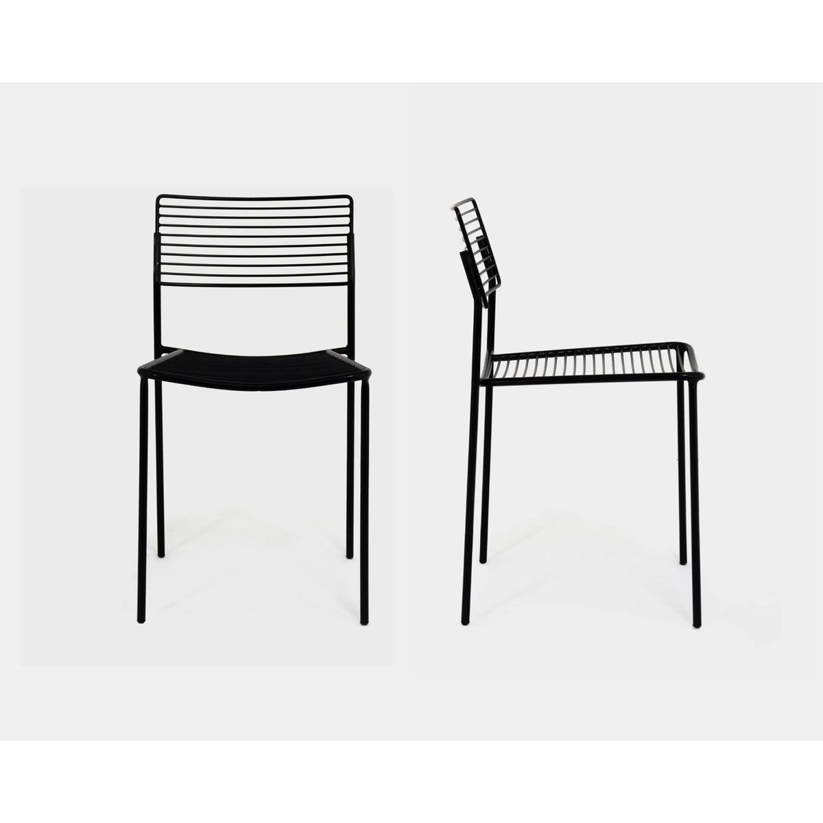 NIHM - Silla De Comedor De Metal Nova Black