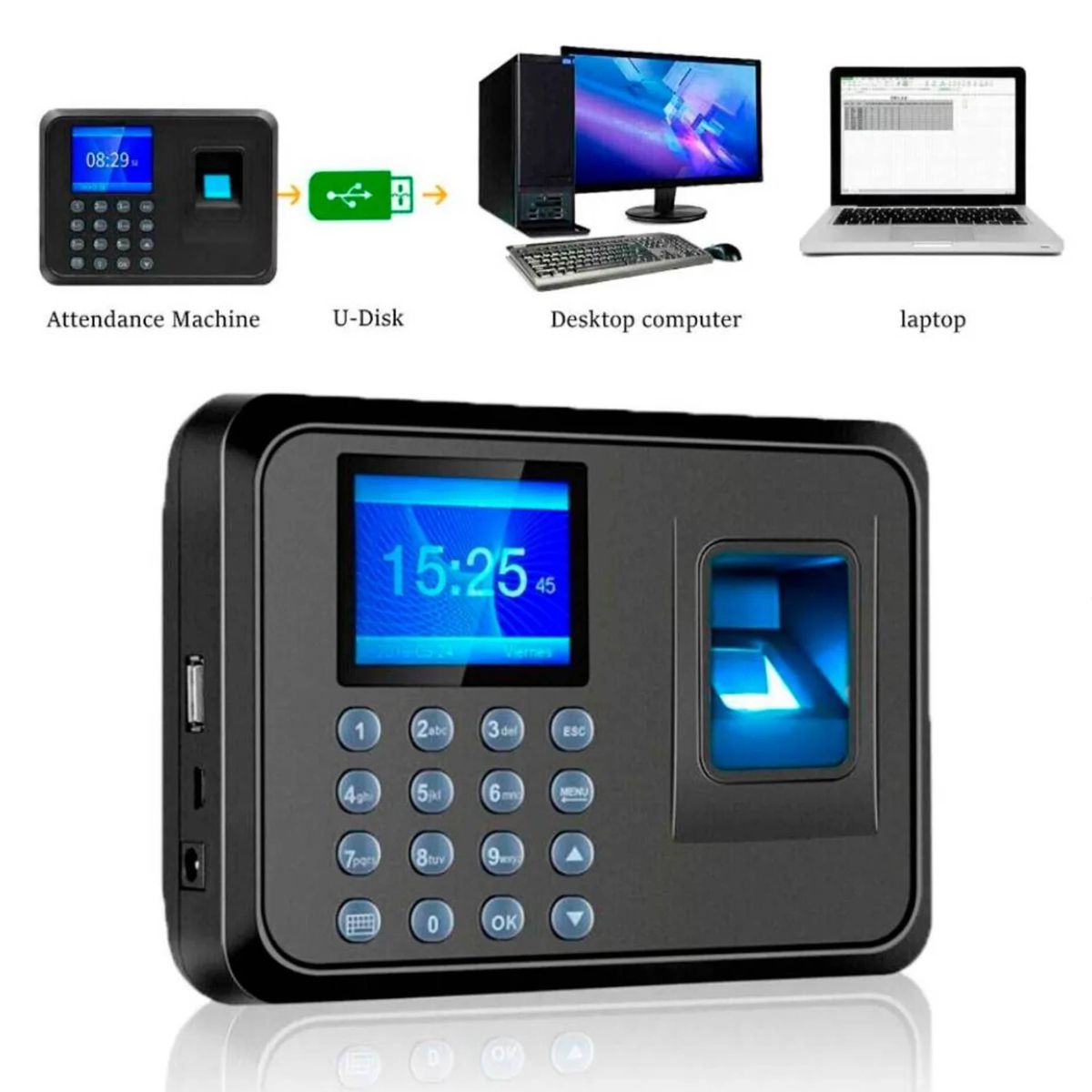 GENERICO - Control Acceso y Registro de Asistencia con Huella Digital Biometrico Trabajo Oficina