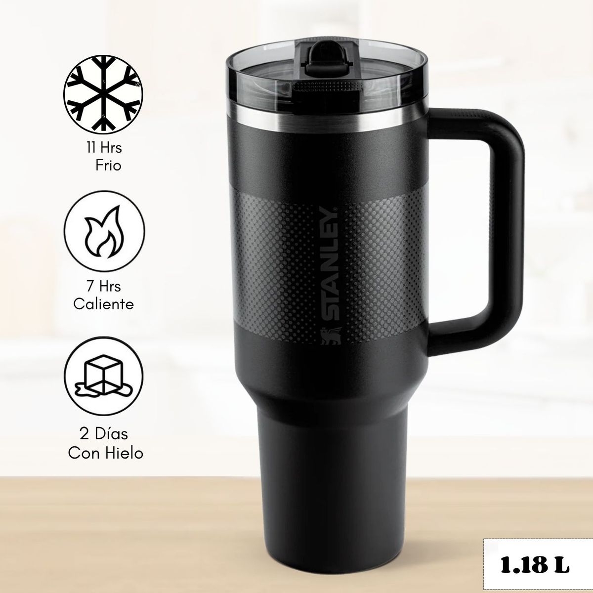 STANLEY - Quencher Adventure con Pajita Abatible Black Fade Stanley 1.18 L