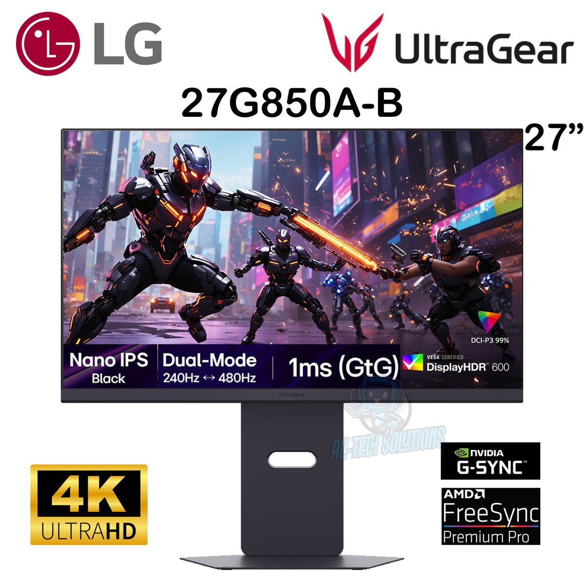 LG - MONITOR GAMER LG UltraGear 27G850A-B NANO IPS 4K 27 DUAL MODE 240Hz 1Ms