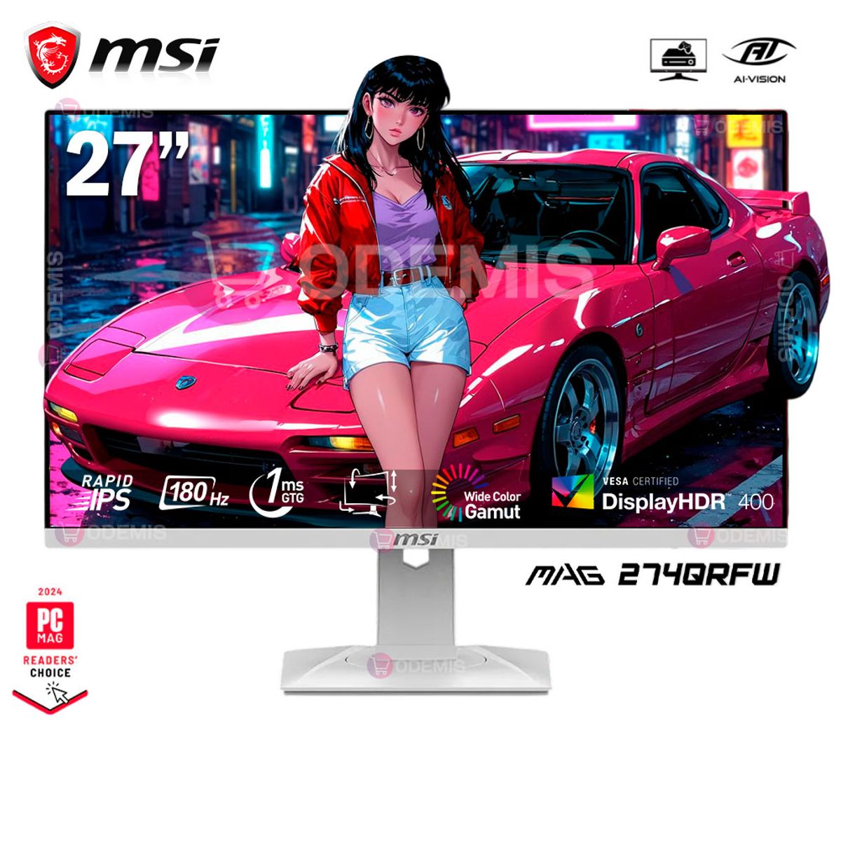 MSI - MONITOR MSI MAG 274QRFW X32, 27 RAPID IPS, WQHD, 320Hz, 0.5ms