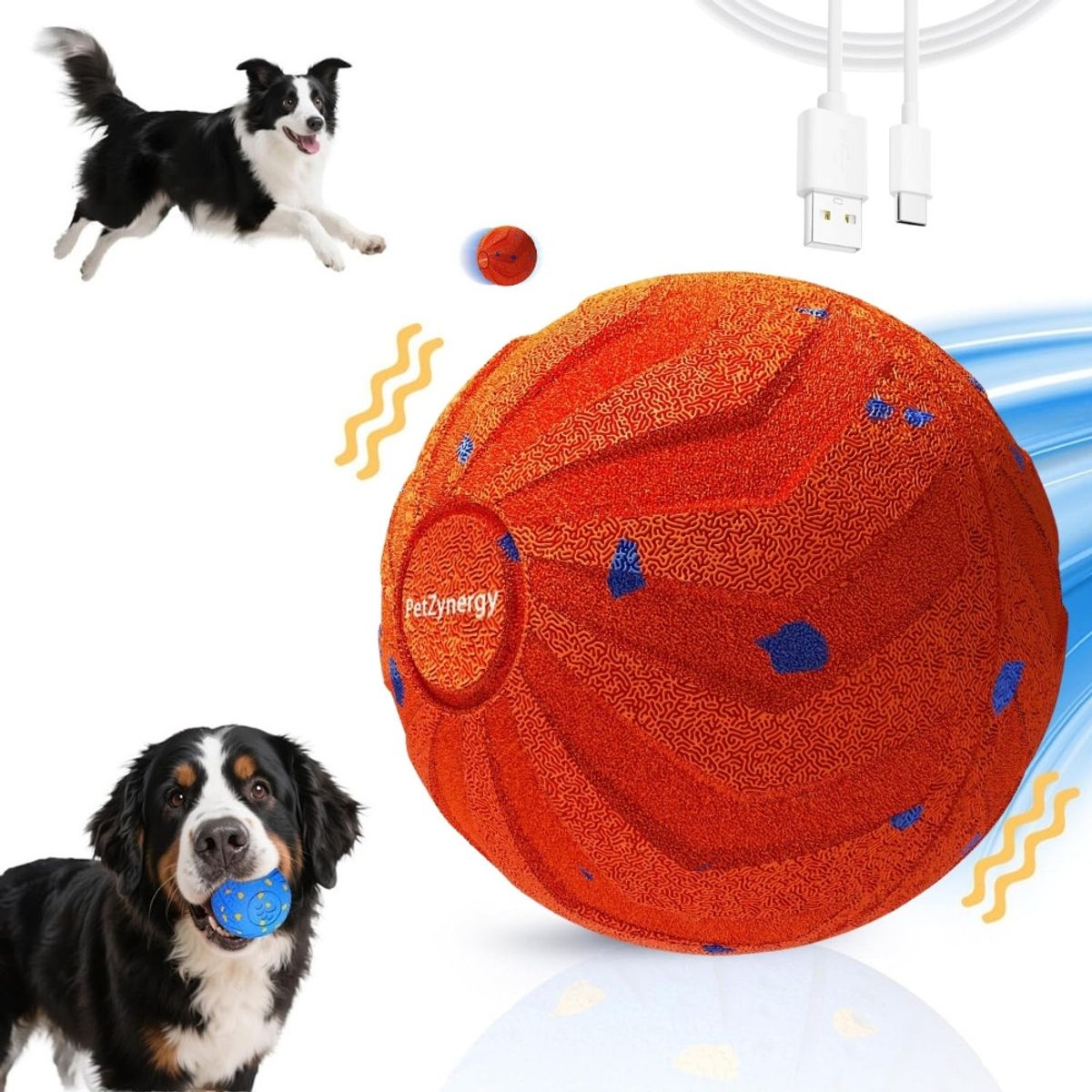 IMPORTADO MC - Pelota Interactiva para Perros Super Resistente de ETPU Naranja