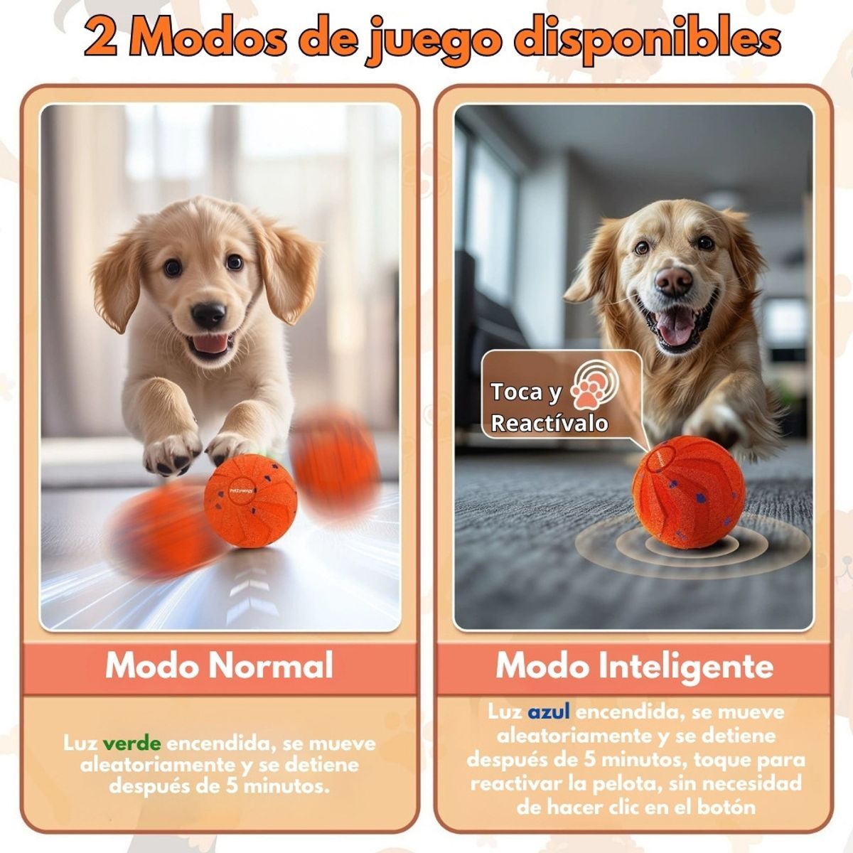 IMPORTADO MC - Pelota Interactiva para Perros Super Resistente de ETPU Naranja