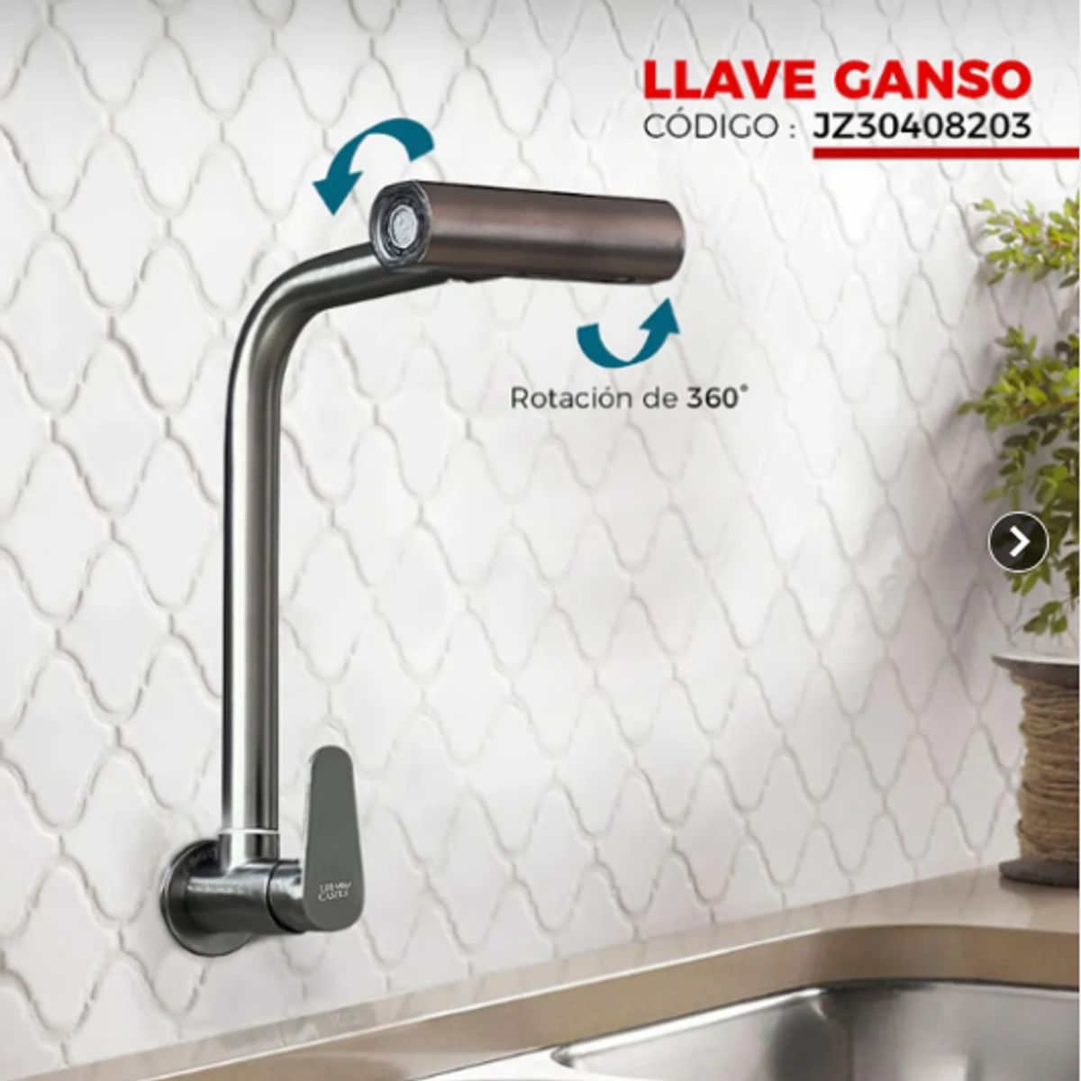XM - LLAVE DE COCINA A LA PARED GUN GRIS JZ30408203