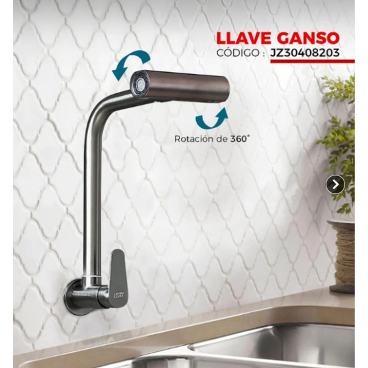 XM - LLAVE DE COCINA A LA PARED GUN GRIS JZ30408203