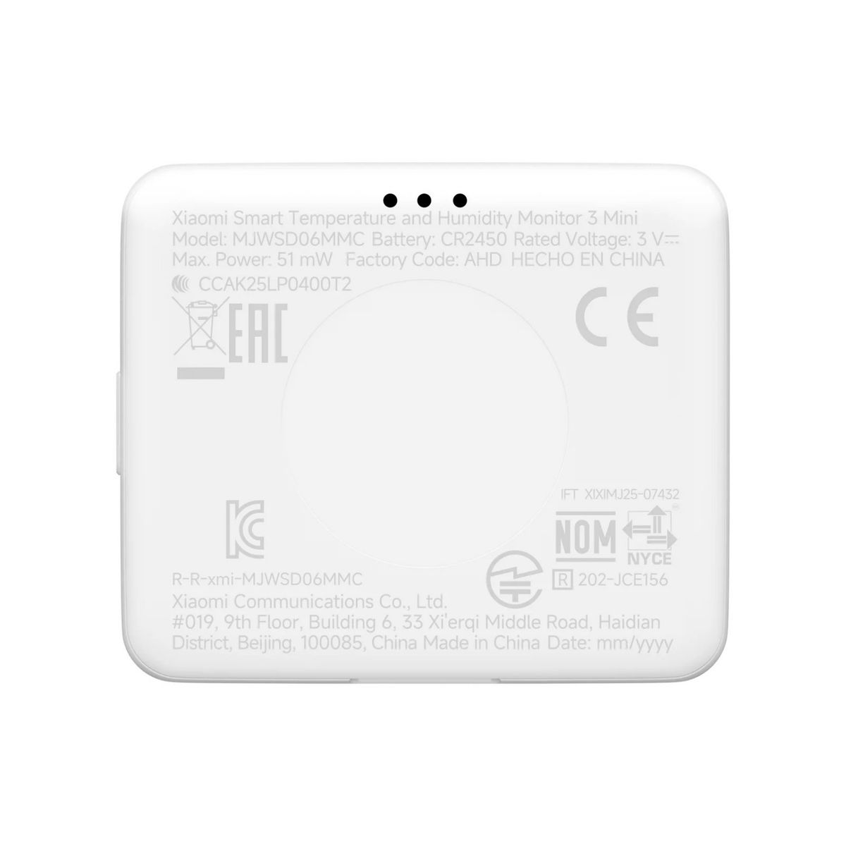XIAOMI - Termohigrómetro inteligente Xiaomi Smart Temperature and Humidity Monitor 3 Mini