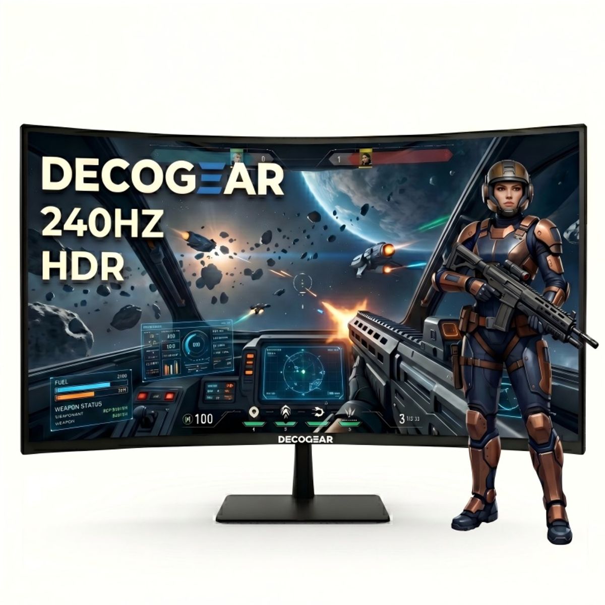 DECO GEAR - Deco Gear 27 Curved 240Hz FHD 169 Gaming Monitor, MPRT, HDMI, DP 1.4