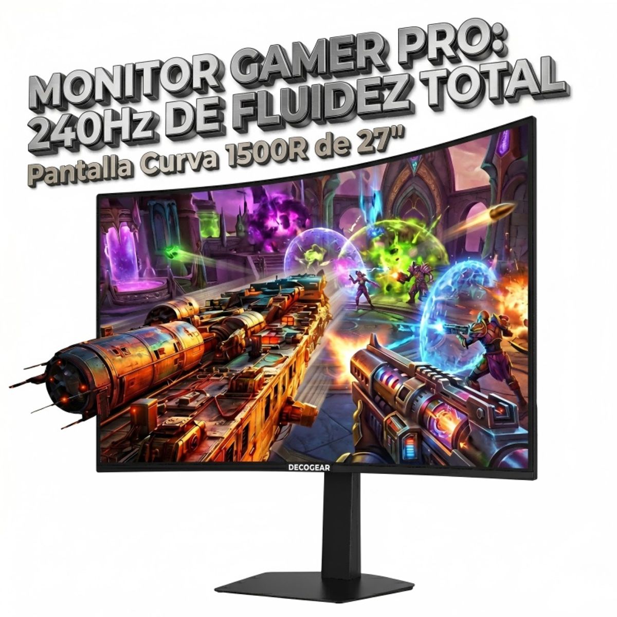 DECO GEAR - Deco Gear 27 Curved 240Hz FHD 169 Gaming Monitor, MPRT, HDMI, DP 1.4