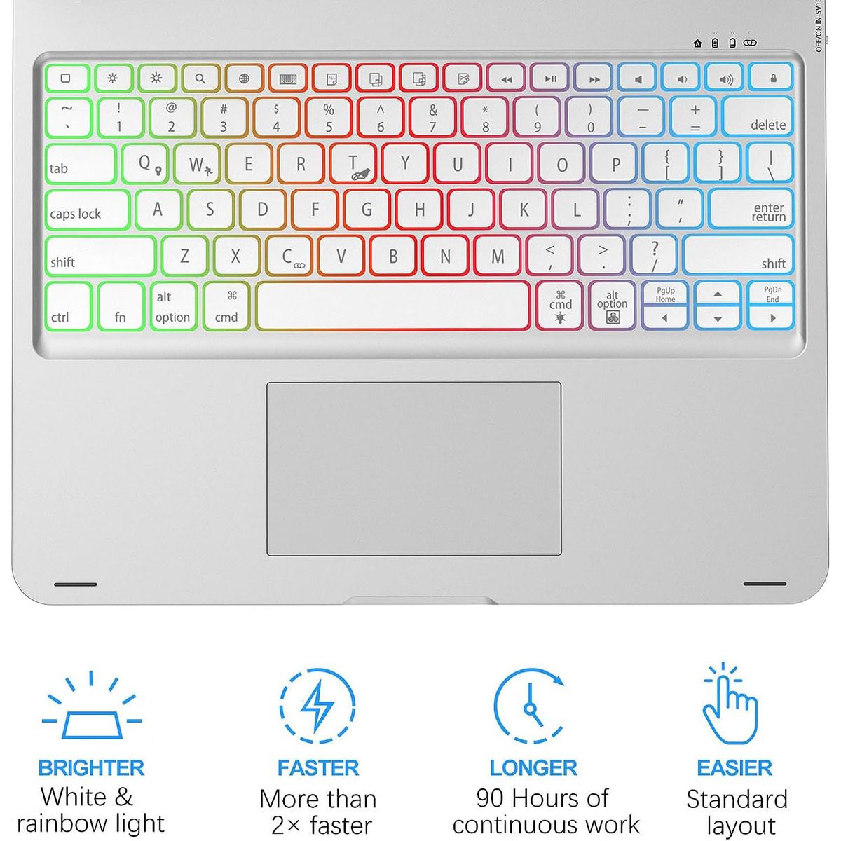 PUREPOWER - Funda con teclado de español Incluye Ñ De Touchpad para Lenovo Tab M11 y K11 2024 (Modelo: TB330FU)