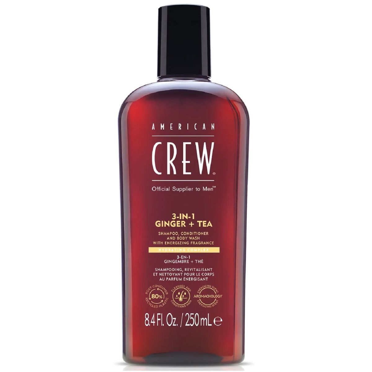 AMERICAN CREW - 3-in-1 Ginger + Tea Shampoo, Conditioner and Body Wash American Crew 250ml