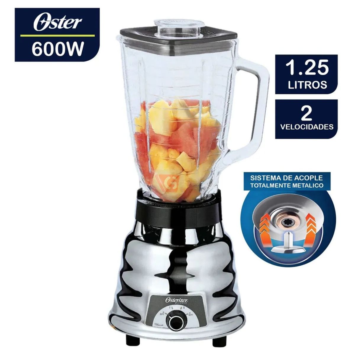 OSTER - Licuadora Oster 250-22 600 Watts 2 Velocidades – Plateado