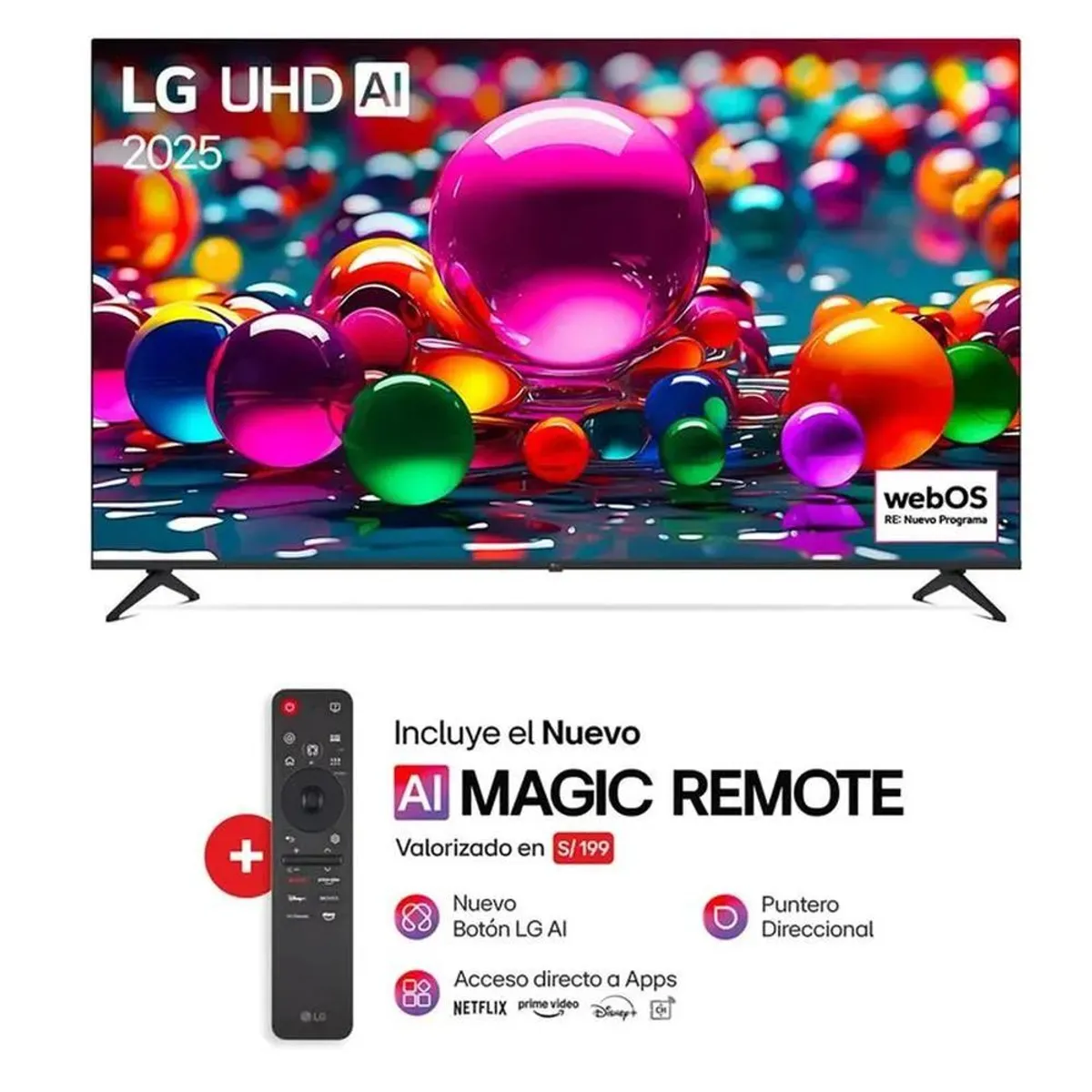 LG - Televisor LG 75 UHD 4K Smart TV ThinQ AI - 75UA8050PSA