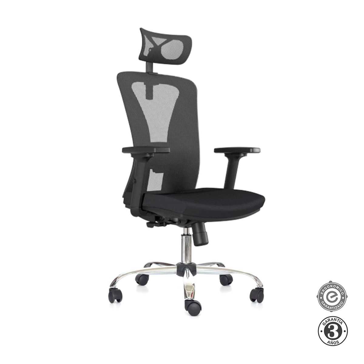 ALTHEA CONFORT - Silla Ergonómica Reclinable Versalles Presidente 3D Cromado Negro Althea Confort