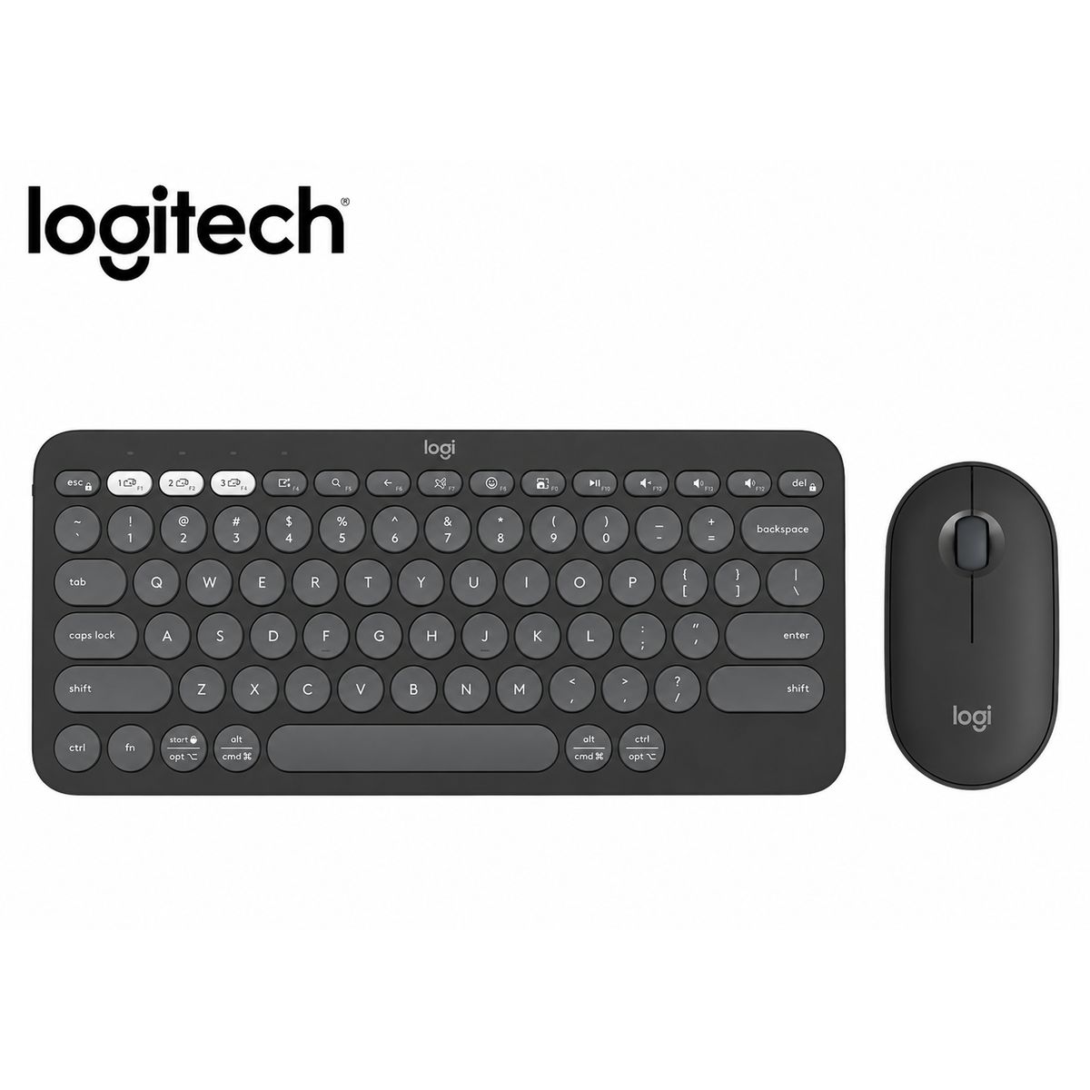 Combo Logitech Teclado K380s Y Mouse Pebble 2 Keys Bluetooth Negro, marca LOGITECH - Foto Principal