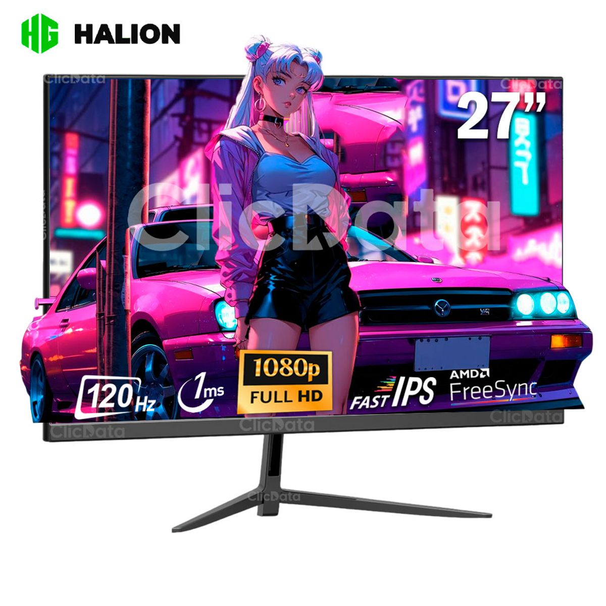 HALION - MONITOR PLANO  GAMER HALION HS2712FF 27P FHD 120HZ IPS