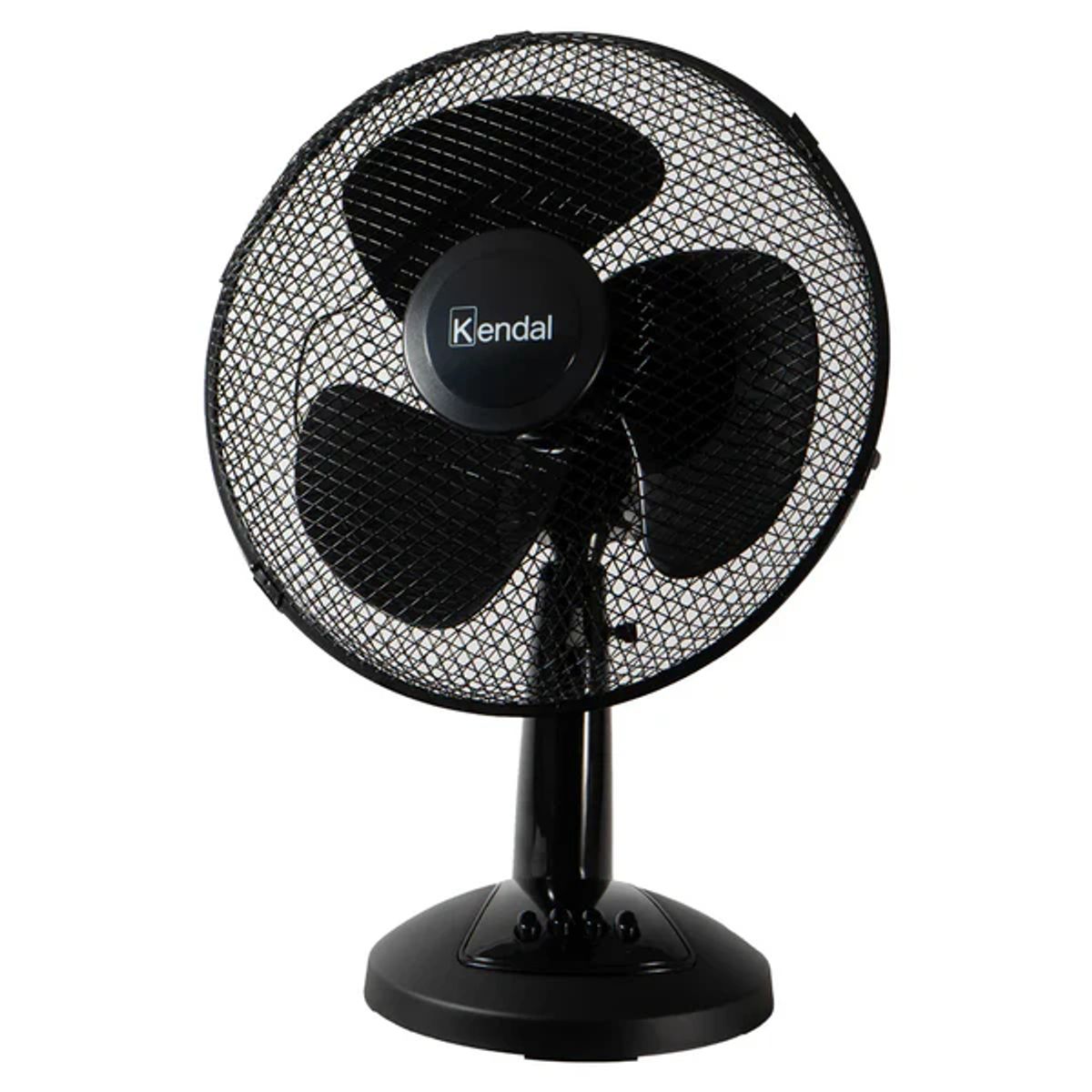 Kendal - Ventilador Sobremesa Negro 12 Pulgadas, Silencioso, 2 Velocidades, Motor De Cobre, Potencia 30w