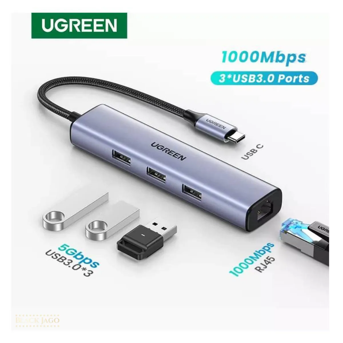 UGREEN - Adaptador USB Hub ugreen 4 en 1 CM475 60600