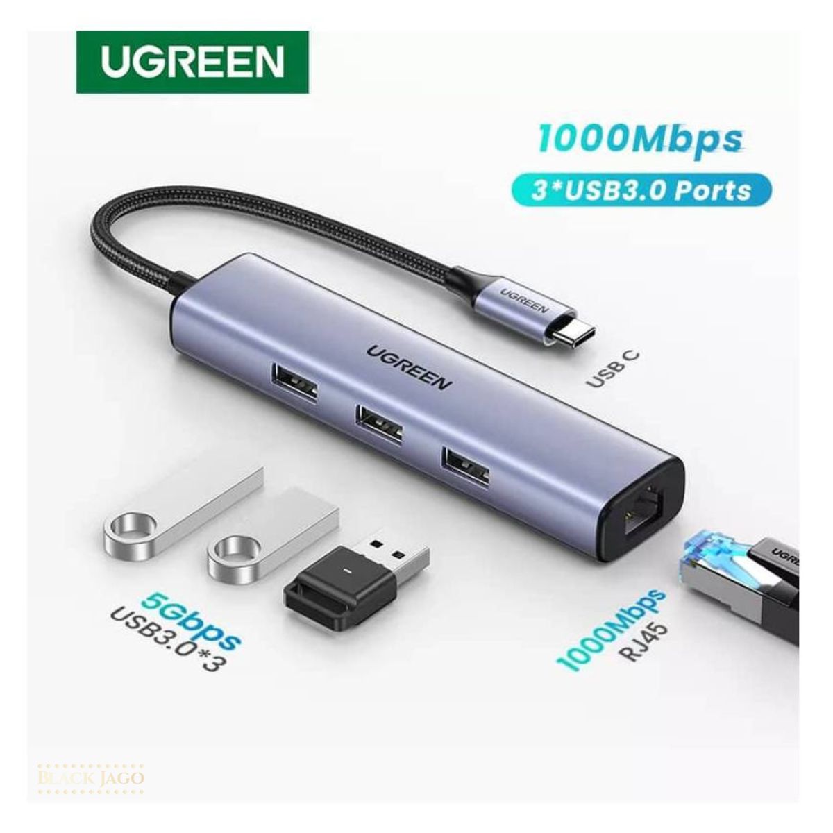 UGREEN - Adaptador USB Hub ugreen 4 en 1 CM475 60600