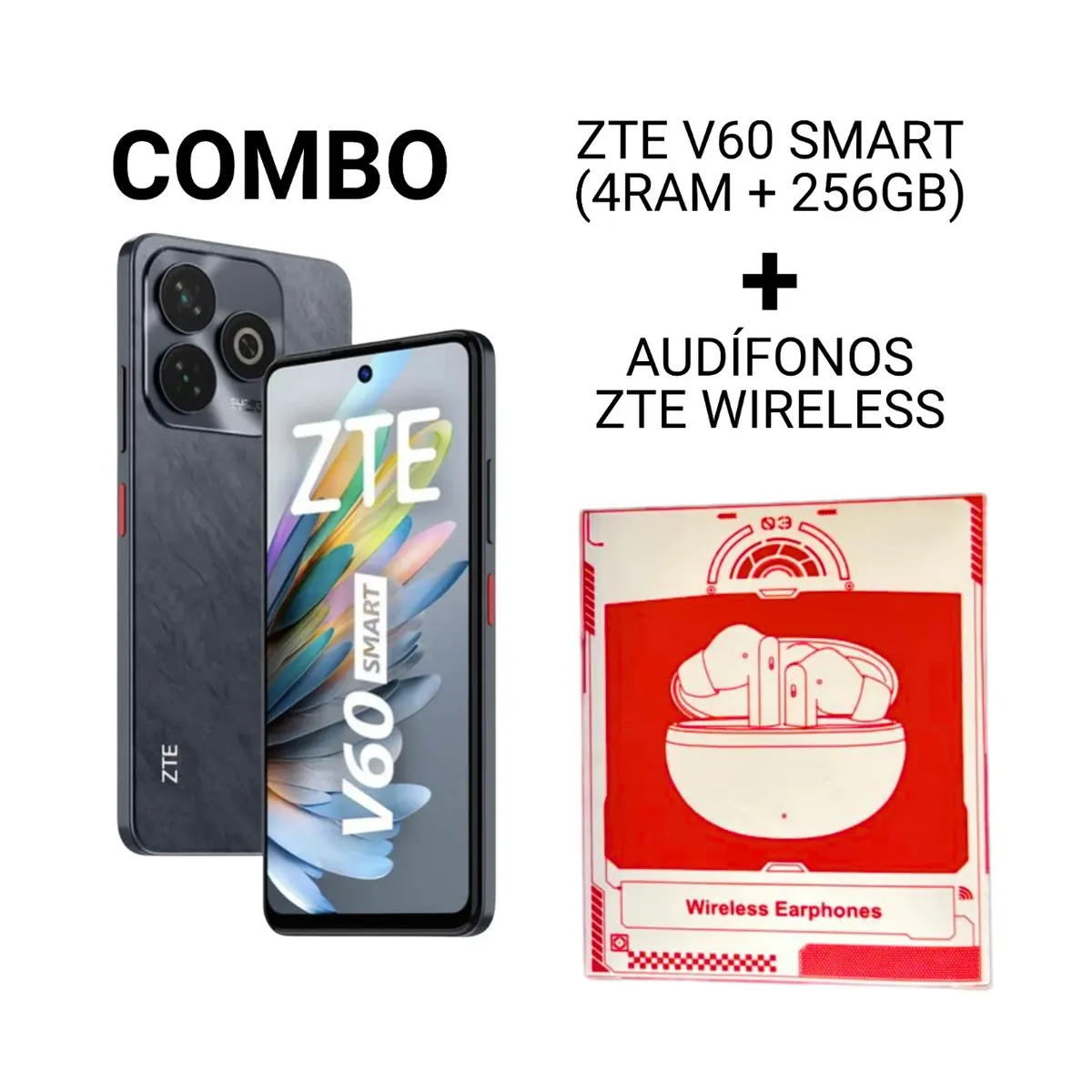 ZTE - CELULAR ZTE V60 SMART 4GB RAM + 256GB + AUDIFONOS