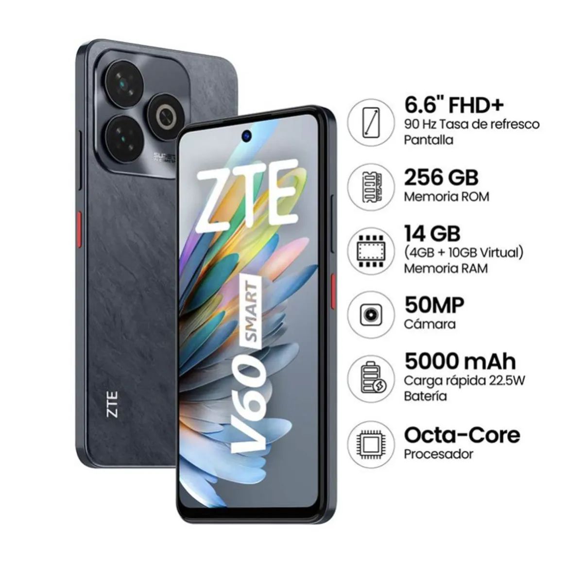 ZTE - CELULAR ZTE V60 SMART 4GB RAM + 256GB + AUDIFONOS