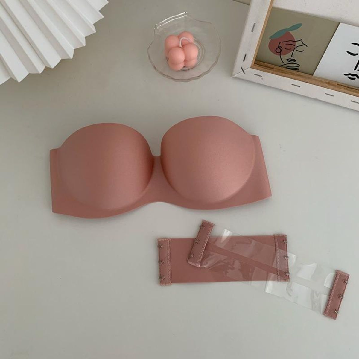 GENERICO - Brasier Strapless Invisible Push Up con Extensor Transparente