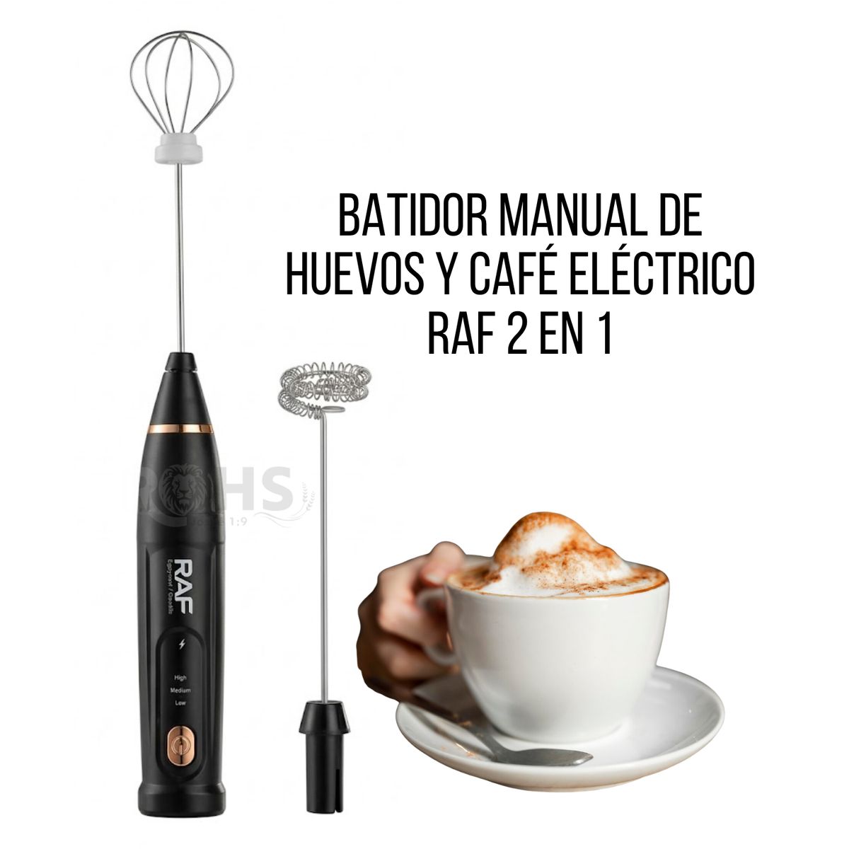 OEM - Batidor Eléctrico RAF Recargable 2 En 1 Con Varillas Para Cocina 3 Velocidades R.787B