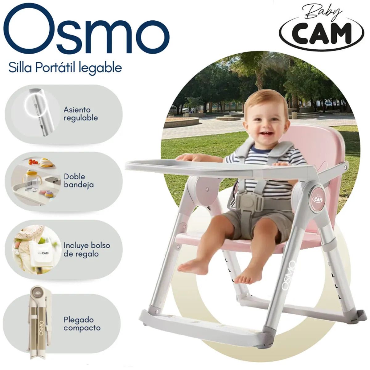 BABY CAM - Silla Portatil Plegable «OSMO» Edición Limitada Pink