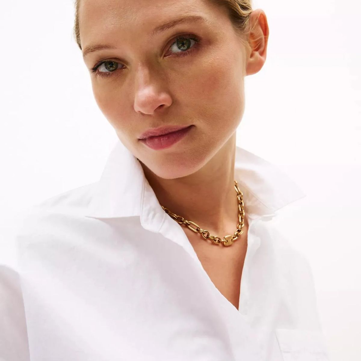 TOMMY HILFIGER - BLUSA W LS RELAXED SOLID SHIRT
