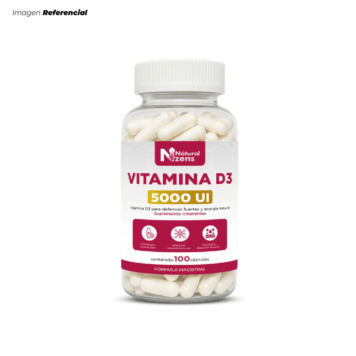 GENERICO - Vitamina D3 Energía Natural 500 UI 100 Cápsulas