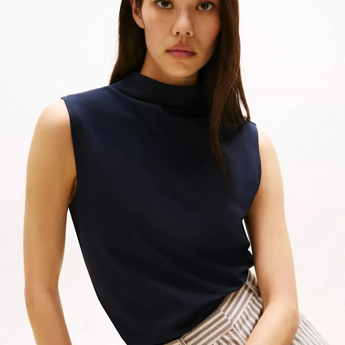 TOMMY HILFIGER - CAMISETA W SL MOCK NECK TANK - SOLID TH