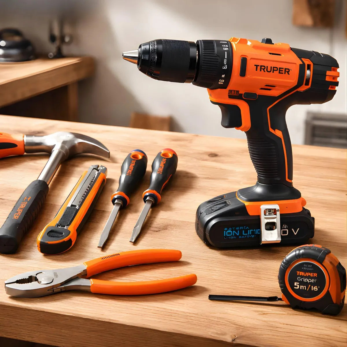 TRUPER - Taladro Percutor + 6 herramientas Truper