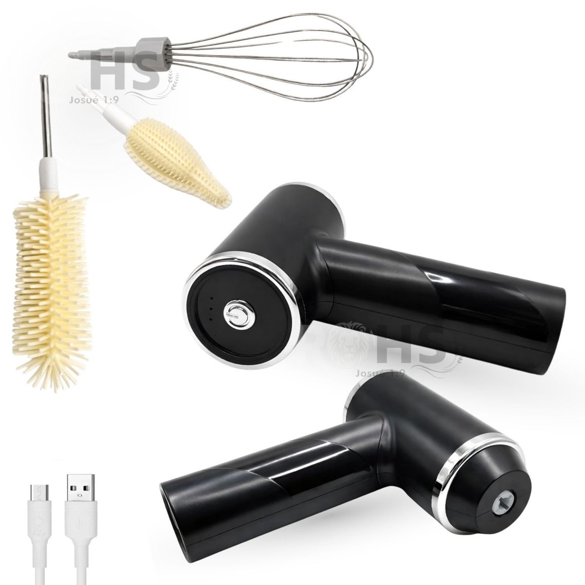 OEM - Limpiador Eléctrico Multifuncional Con Accesorios Y Batidor Para Limpieza Del Hogar Negro