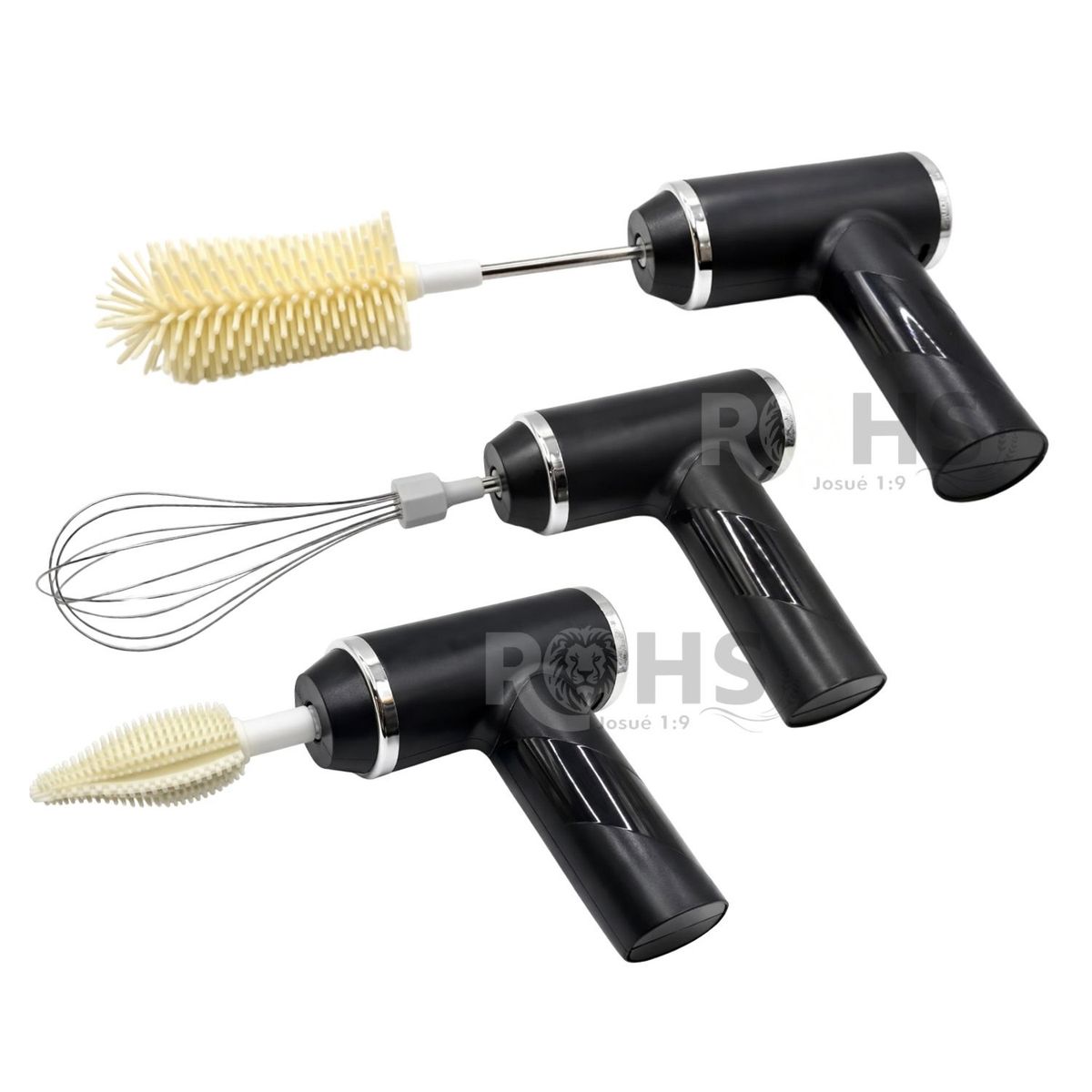 OEM - Limpiador Eléctrico Multifuncional Con Accesorios Y Batidor Para Limpieza Del Hogar Negro