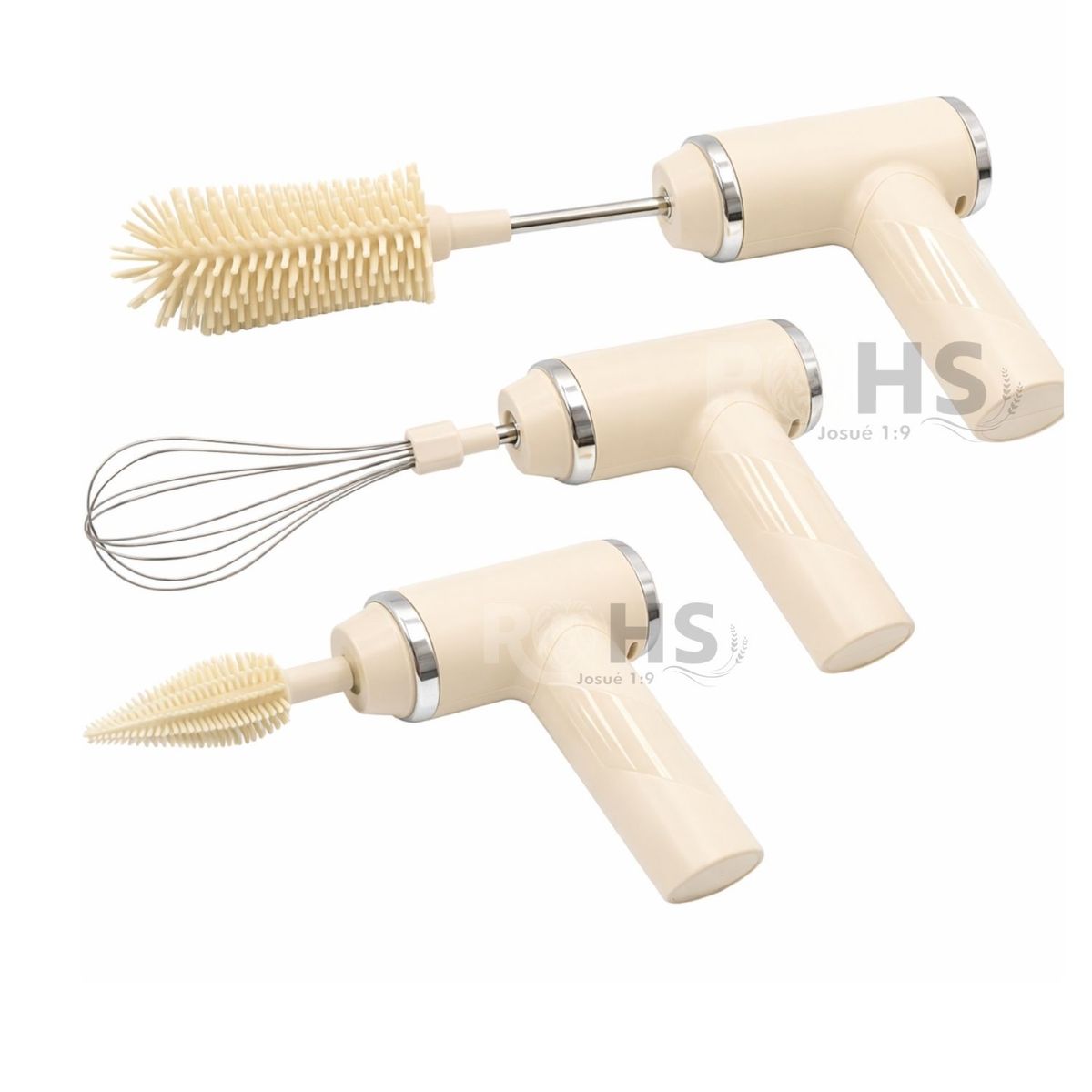 OEM - Limpiador Eléctrico Multifuncional Con Accesorios Y Batidor Para Limpieza Del Hogar Beige