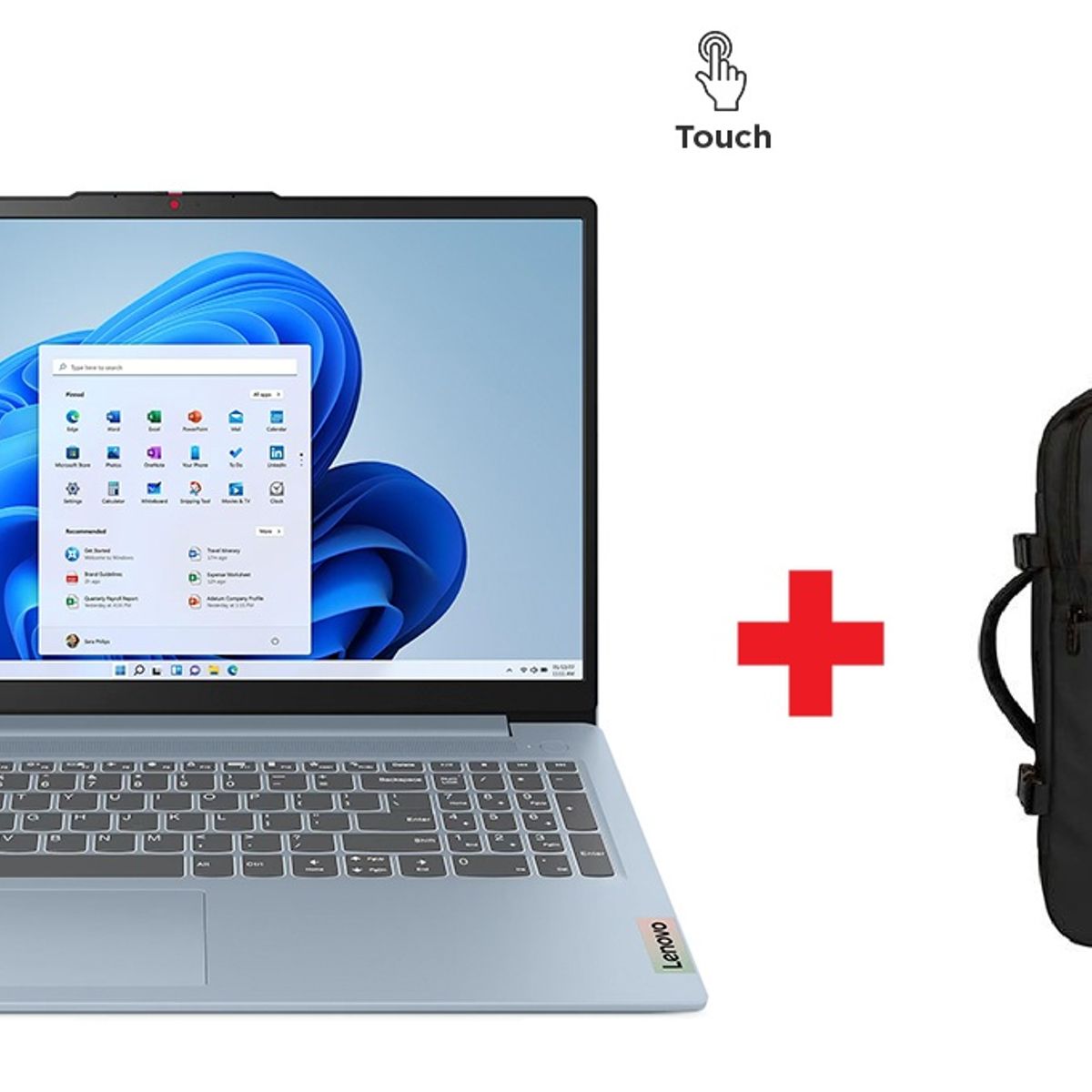 LENOVO - Laptop Lenovo Intel Core i5 12450H DDR5 16GB 512GB IDEAPAD SLIM 3 12° Gen 15.6” FHD TOUCH + MOCHILA