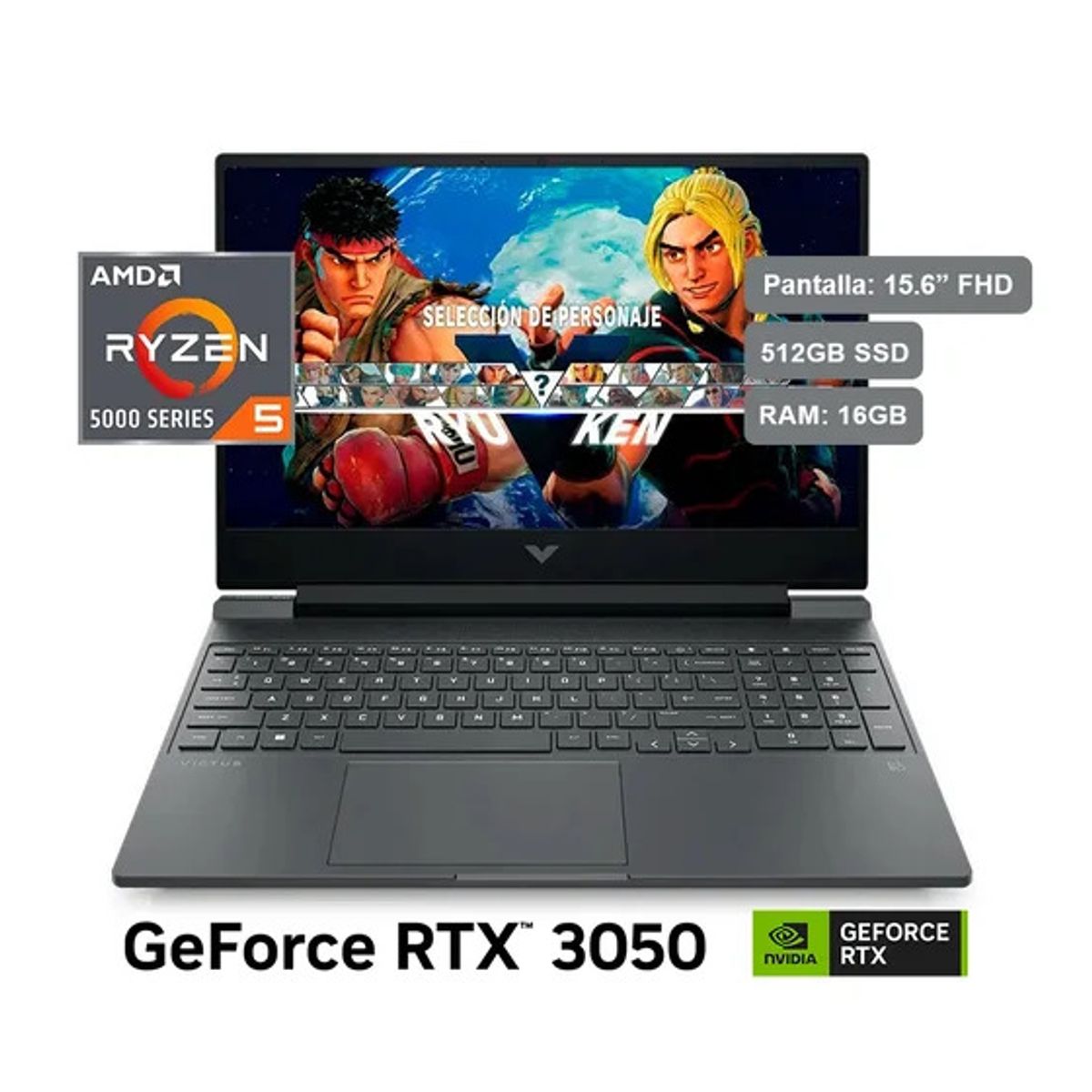 HP - Laptop Gamer HP Victus de 15.6, modelo 15-fb0104la, 16GB RAM, disco sólido de 512GB