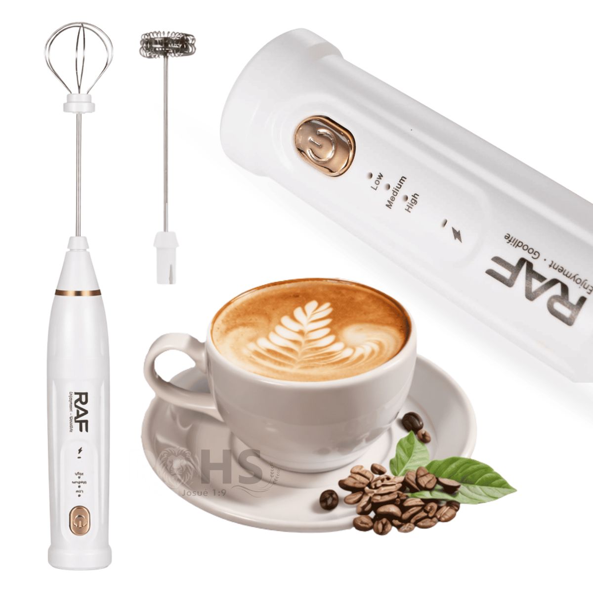 OEM - Batidor Eléctrico RAF Recargable 2 En 1 Con Varillas Para Cocina 3 Velocidades R.787W
