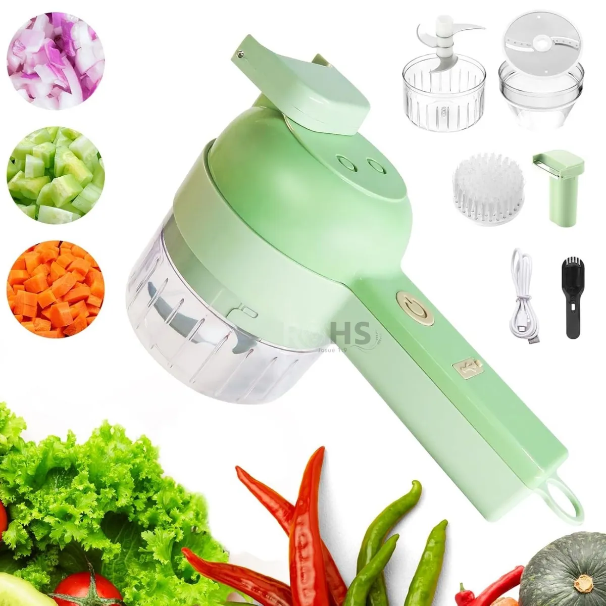 OEM - Picador Eléctrico Recargable USB Para Verduras Y Ajos Portátil Multifuncional