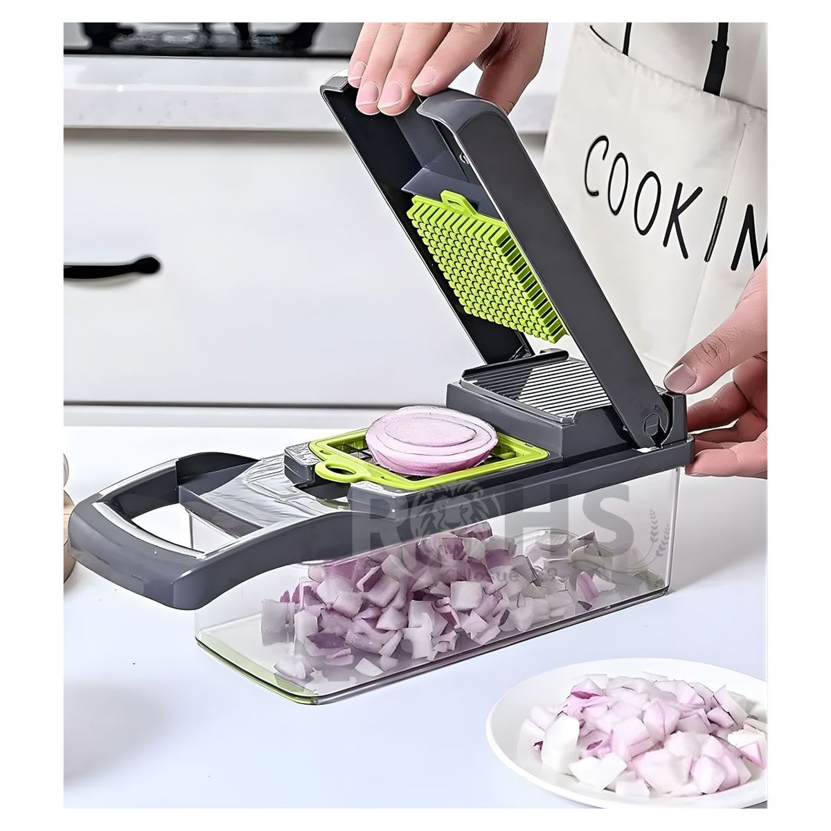 OEM - Picador De Verduras Multifuncional 14 En 1 Para Cortar, Rallar Y Rebanar